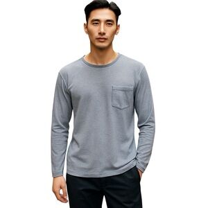 J. Crew Men’s Knit Goods Long-Sleeve T-Shirt. Sky-Blue. Large